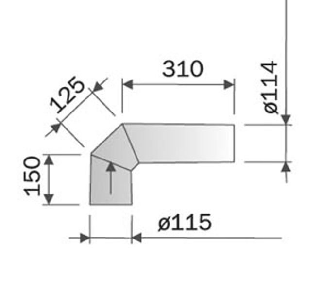 Hovedbilde Monteringsrør uisolert 90 grader, rustfritt stål