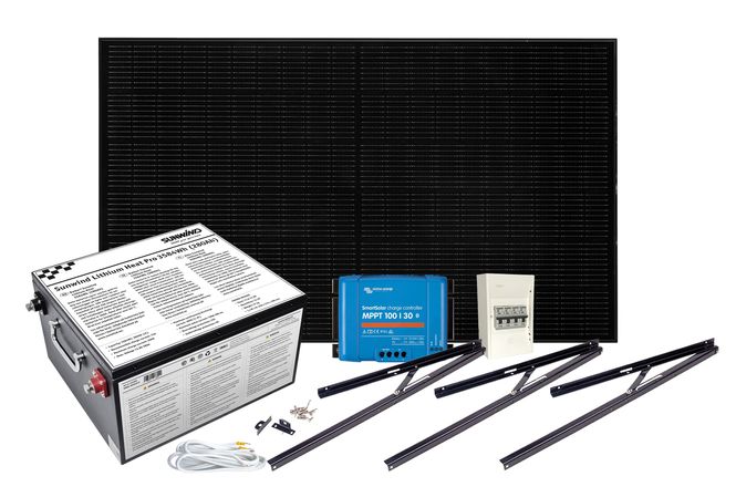 Hovedbilde Solcelleanlegg 12V, 380 watt, litium heat 280At